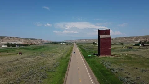 Abandoned grain elevator, Dorothy, Alberta Stock Footage 244603034