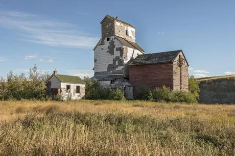 Abandoned Grain Elevator at Sharples Stock Photos