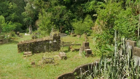 Abandoned graveyard in the Jesuit reduction of our lady of Santa Ana Stock Footage 87723931