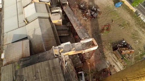 Abandoned heating station on the territory of a former tea-packing factory Video stock 166344527