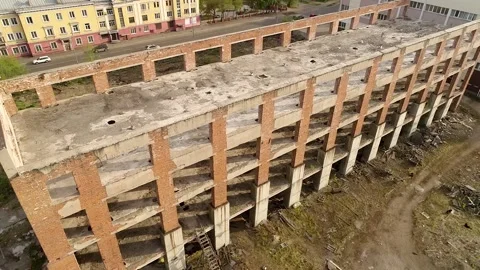 Abandoned heating station on the territory of a former tea-packing factory Video stock 166344564