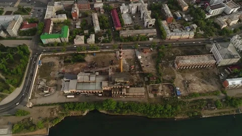 Abandoned heating station on the territory of a former tea-packing factory Stock Footage 166344620