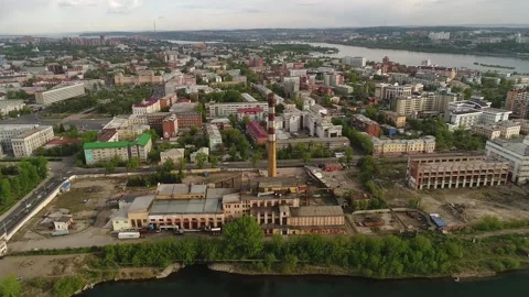 Abandoned heating station on the territory of a former tea-packing factory Video stock 166344628