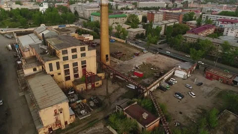 Abandoned heating station on the territory of a former tea-packing factory Video stock 166344638