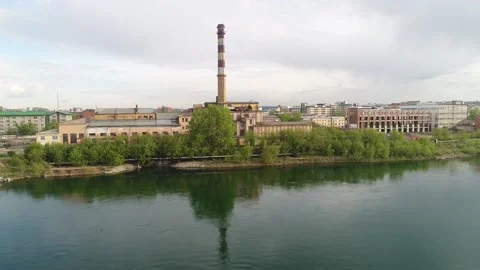 Abandoned heating station on the territory of a former tea-packing factory Video stock 166344639