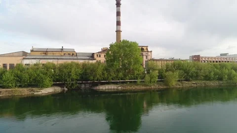 Abandoned heating station on the territory of a former tea-packing factory Video stock 166344641