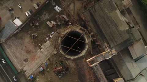 Abandoned heating station on the territory of a former tea-packing factory Video stock 166344650