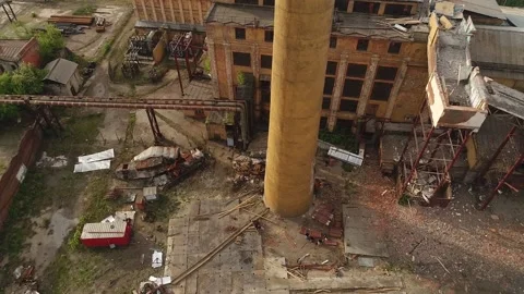 Abandoned heating station on the territory of a former tea-packing factory Video stock 166344659