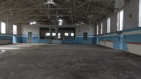 Abandoned High School Gym Stock Footage 259733096