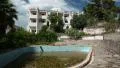 Abandoned hotel with blue pool HD Footage