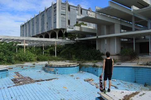 Abandoned Hotel Full Foto stock