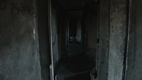 Abandoned house. Apocalypse. Video stock 97910347