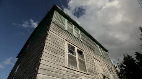 Abandoned House with Cloud Timelapse Stock Footage 26010548