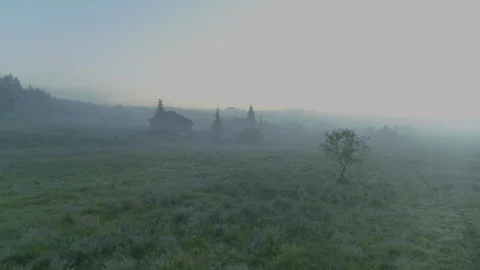 Abandoned house in the fog Stock Footage 94120692