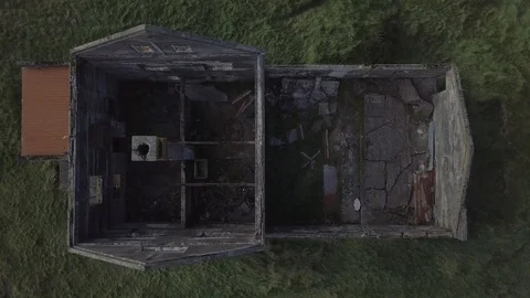 Abandoned House Overhead Snaefellsnes Iceland Stock Footage