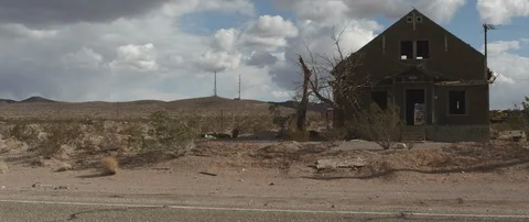 Abandoned House with Train Stock Footage 127178065