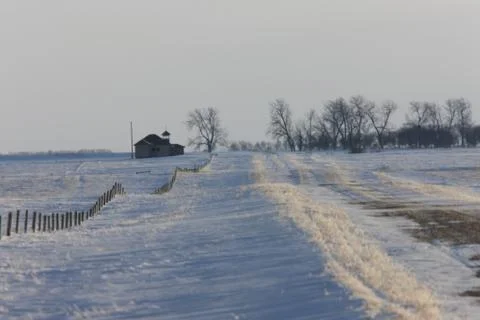 Abandoned House in Winter Stockfoto's