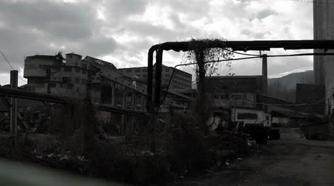 Abandoned industrial buildings inside Video stock 24717695
