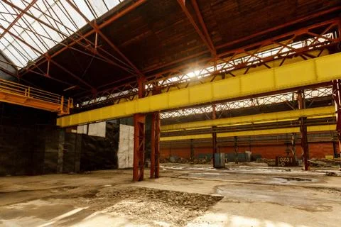 Abandoned industrial interior Stock Photos