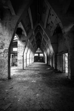 Abandoned industrial interior Stock Photos