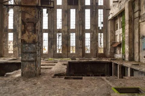 Abandoned industrial interior Foto stock