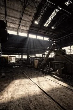Abandoned industrial interior Stock Photos