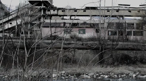 Abandoned industry Stock Footage 24718065