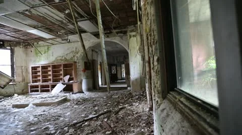 Abandoned Insane Asylum Stock Footage 13238714