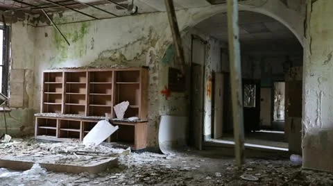 Abandoned Insane Asylum Stock Footage 13244981
