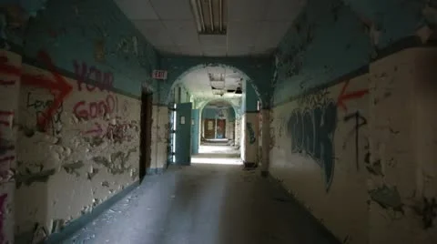 Abandoned Insane Asylum Stock Footage 13245652