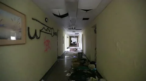 Abandoned Insane Asylum Stock Footage 13246813