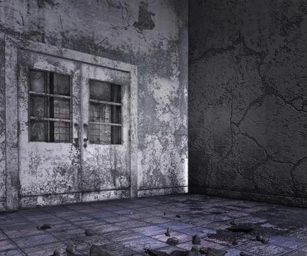 Abandoned interior background 스톡 일러스트