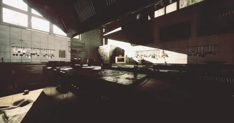 Abandoned kitchen filled with dust and remnants of cooking equipment 스톡 일러스트