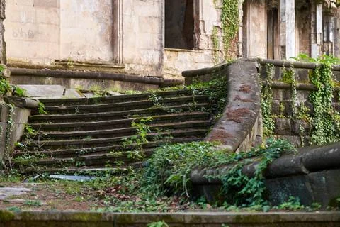 Abandoned large staircase Stock Photos