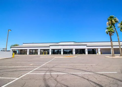 Abandoned Large Store Front Building Stock Photos