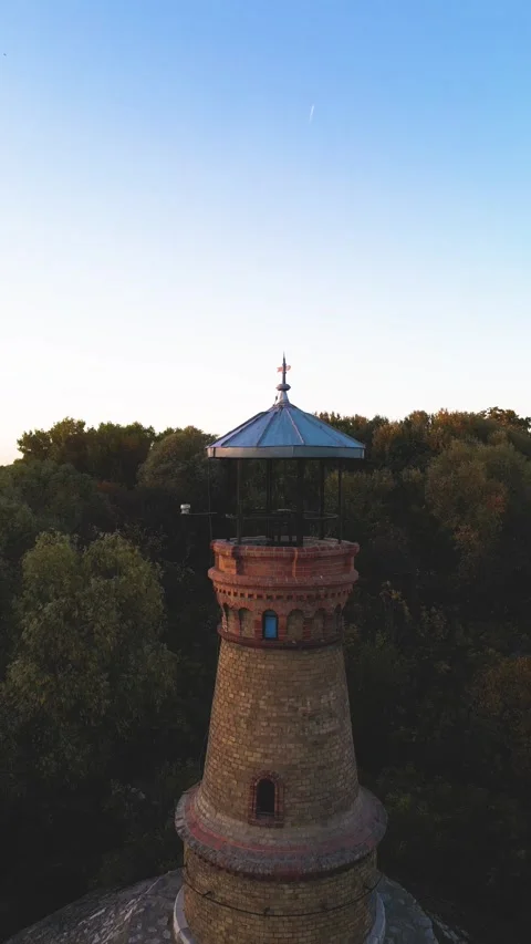 Abandoned Lighthouse on Danube River Sunset - Mystical Landscape Pancevo Serbia Stock Footage 330496002