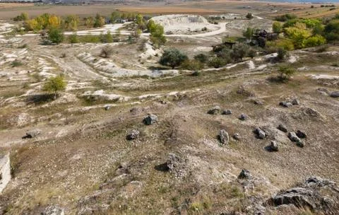 Abandoned lime pit. Stock Photos