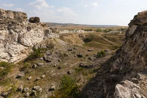 Abandoned lime pit. Stock Photos