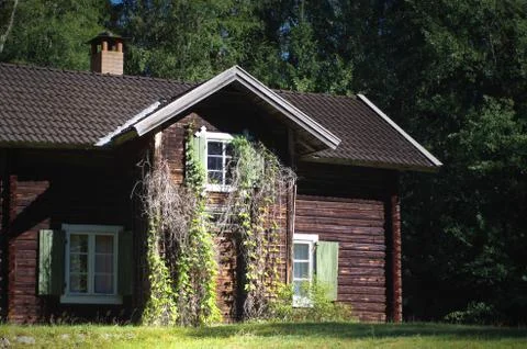 Abandoned log cabin Stock Photos
