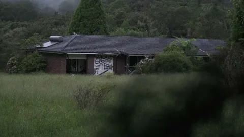 Abandoned Mansion with broken windows and damaged furniture Stock Footage 183225804