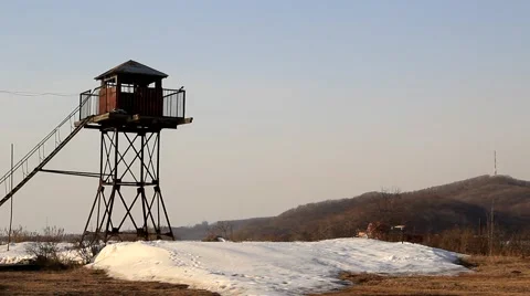 Abandoned military base tower Video stock 48409986