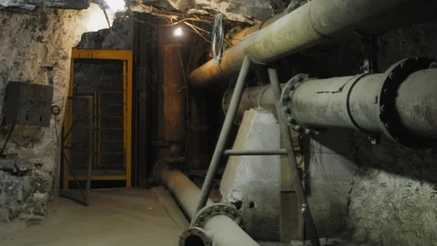 Abandoned Mine Machinery Exit Elevator Stock Footage 96119796