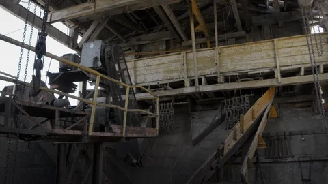 ABANDONED MINE MACHINERY Stock Footage 96119357