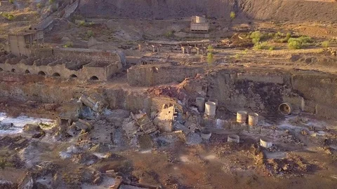 Abandoned mining buildings Stock Footage 81167611