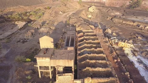 Abandoned mining buildings Stock Footage 81513530