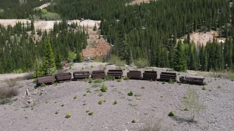 Abandoned Mining Carts 1 near Red Mountain Colorado 4K Stock Footage 244664391