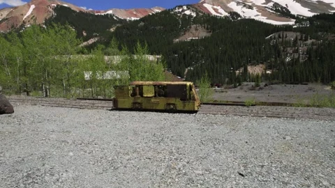 Abandoned Mining Engine near Red Mountain Colorado 4K Stock Footage 244664152