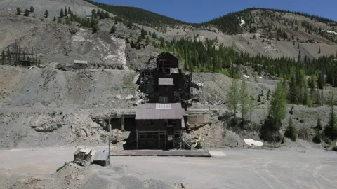 Abandoned Mining Mill Close Aerial View 1 Monarch Colorado 4K Stock Footage 244666837