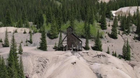 Abandoned Mining Mill Close near Red Mountain Colorado 4K Stock Footage 244667160