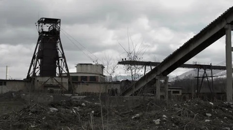 Abandoned minning  tower Stock Footage 24717519